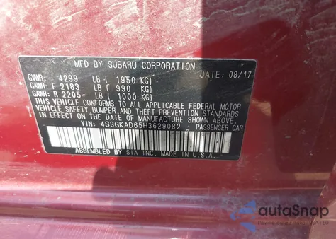 2017 Subaru Impreza 2.0I Premium z USA, uszkodzony, nr VIN 4S3GKAD65H3629082